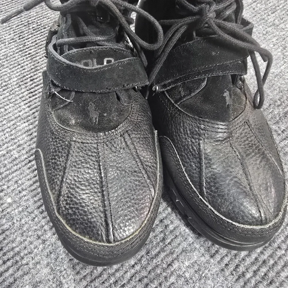 Polo Ralph Lauren Ranger Mid Boots Mens Size 10 Black Shearling Lined Snow‎